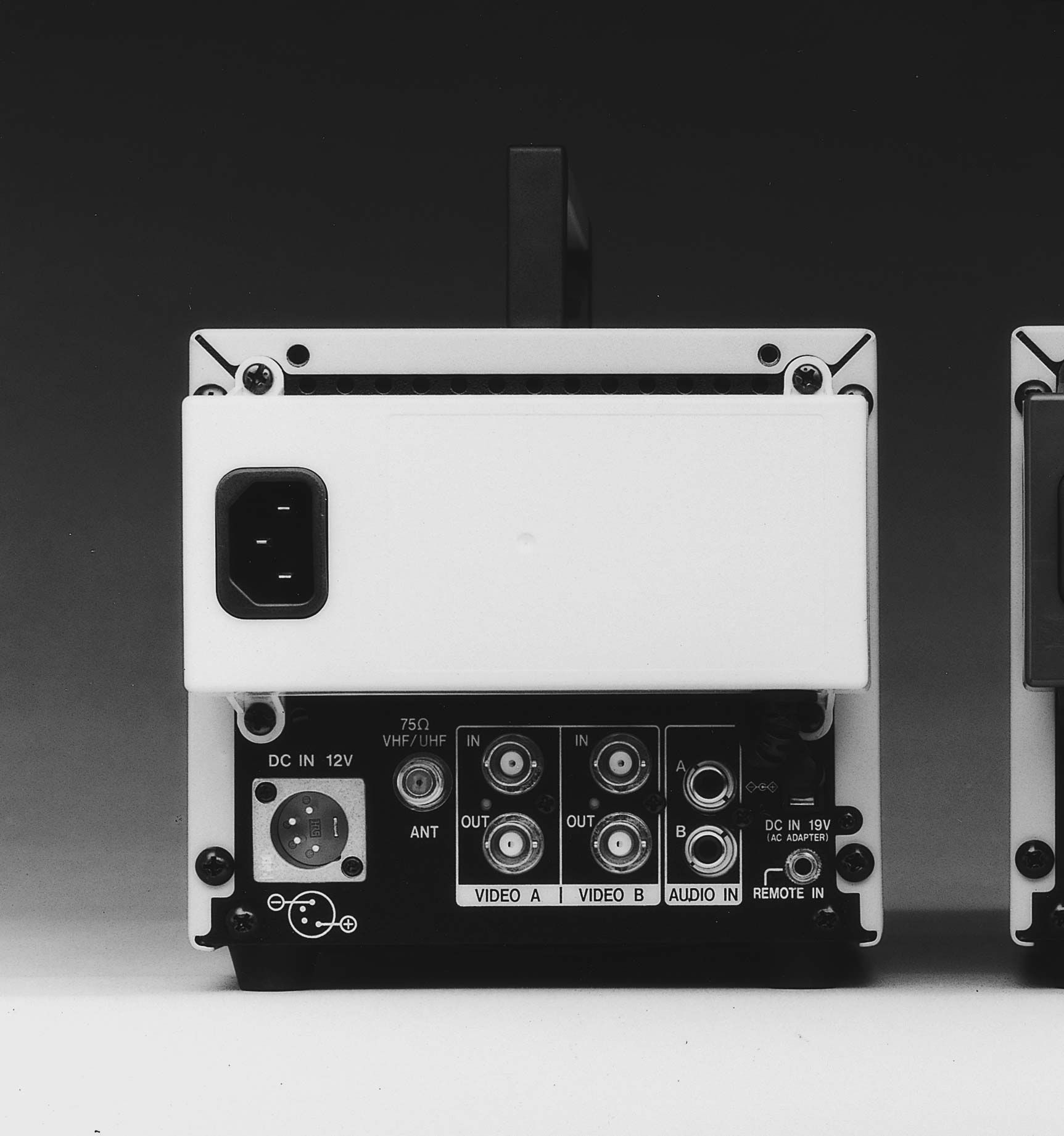 Rear view of a JVC LCCS monitor.