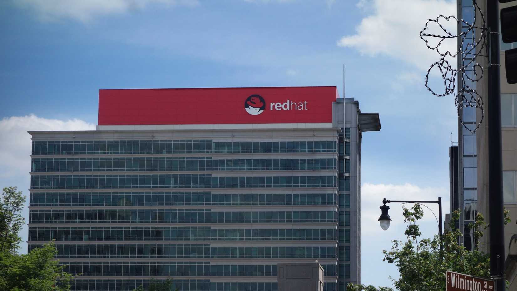 Red Hat headquarters building in downtown Raleigh, NC in 2015.