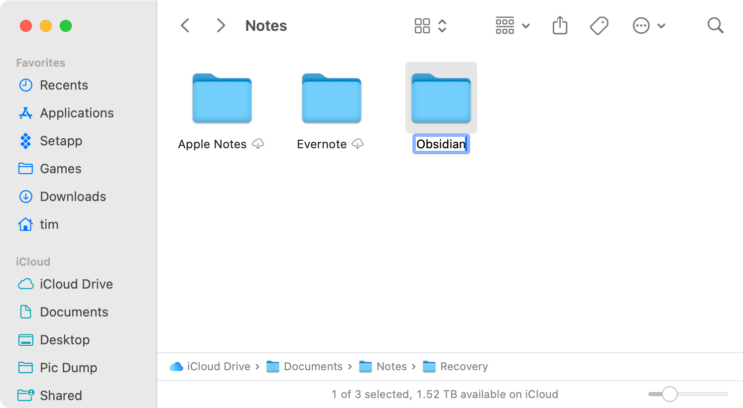 Renaming a folder with Finder.