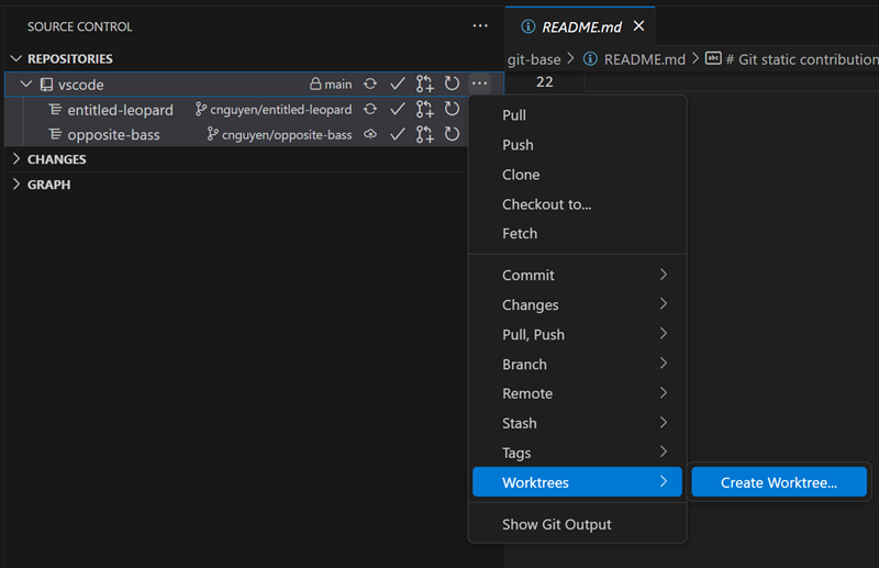A worktree in a Git repository.