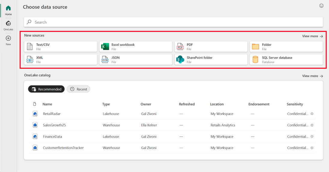 The Choose Data Source window in Microsoft Excel.