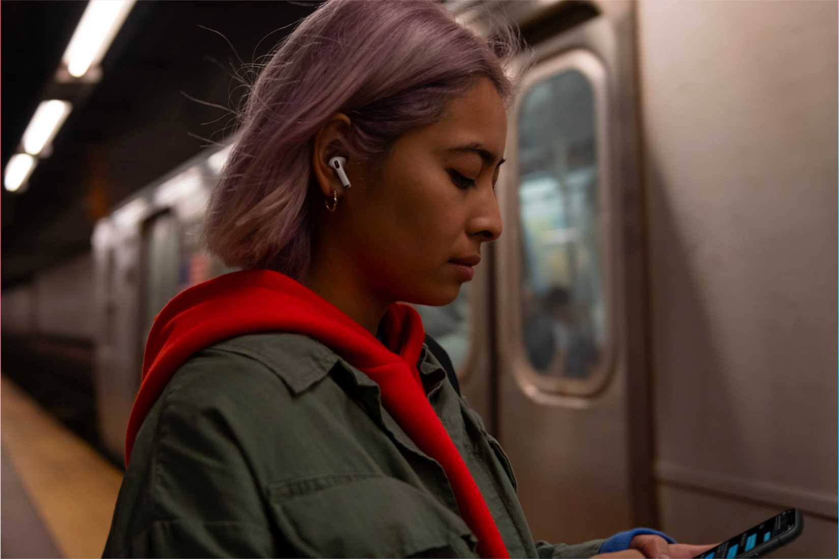 Using AirPods Pro on the metro and subway.