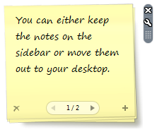 vista notes on desktop