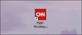 CNN favicon pinned in Windows 10.