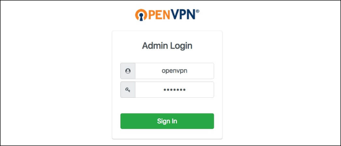 Simply enter your username and password in &quot;openvpn&quot; and password you set