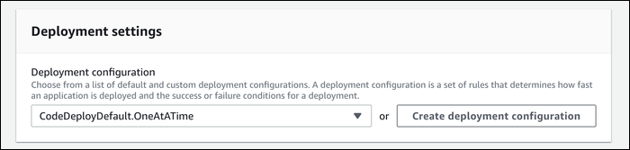 select a deployment configuration