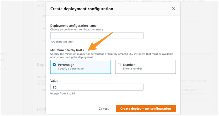 create new deployment configuration