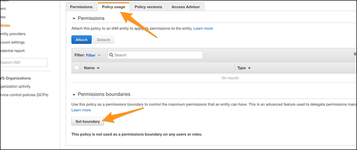 Manually setting the boundary for a given user under the &quot;Policy Usage&quot; tab.