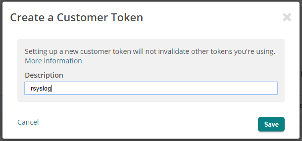 Adding a description to a customer token.