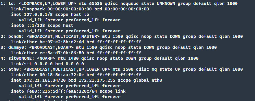 Output of the existing interface configuration.