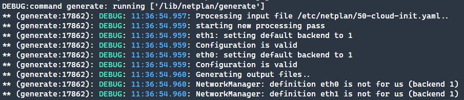 Screen verifying that the generated config is correct.