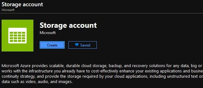Creating an Azure storage account.