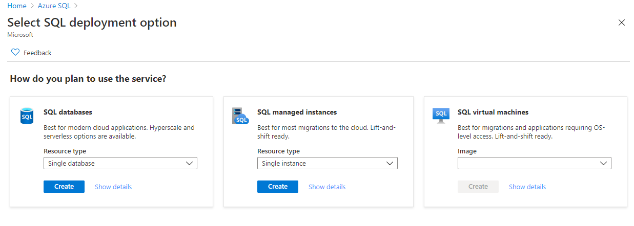 Click on &quot;Create&quot; to start the provisioning wizard.