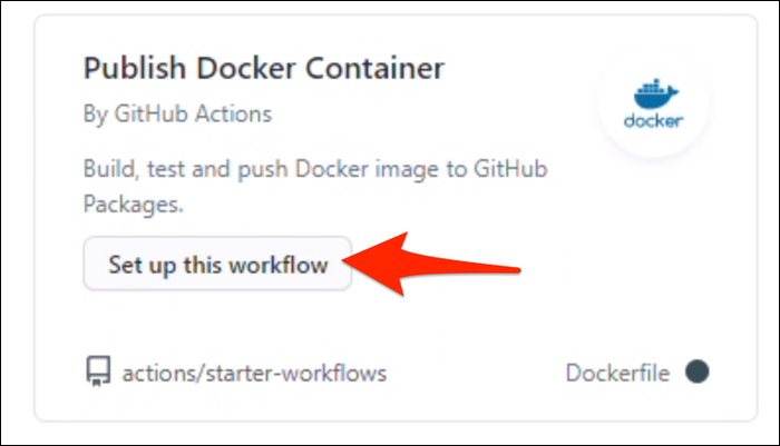 Publish Docker Container will publish to the package registry for the repository.