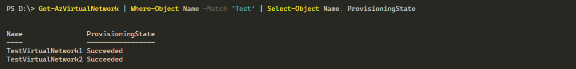Verifying that the virtual networks were successfully created.