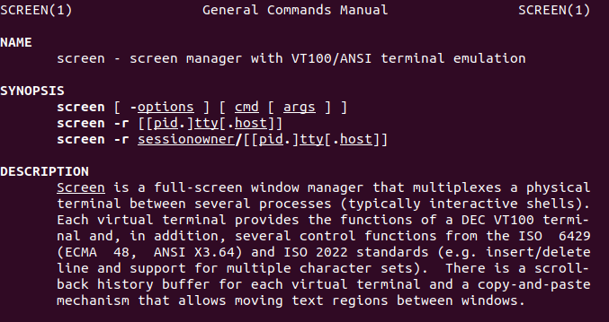 GNU Screen Linux manual