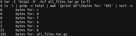 bzip -9 compression program example