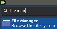 The File Manager Icon in Mint 20