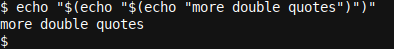 Bash readily accepts repeated double quotes inside a subshell