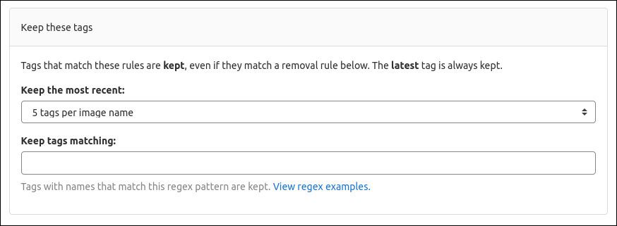 Screenshot of GitLab Container Registry Cleanup Policy settings