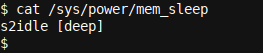 s2idle and deep options available in /sys/power/mem_sleep