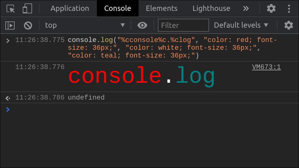 Screenshot of browser console log with CSS applied