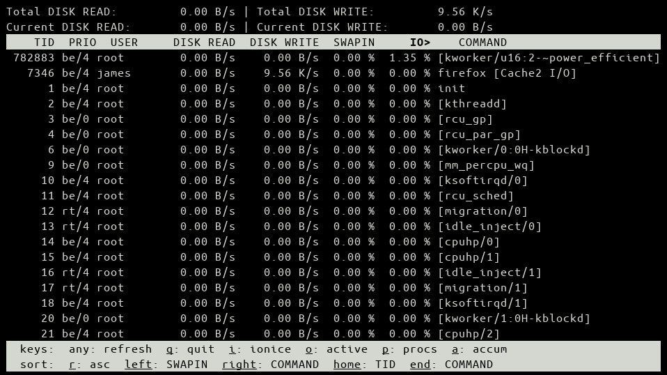 Screenshot of iostat command running in a Linux shell