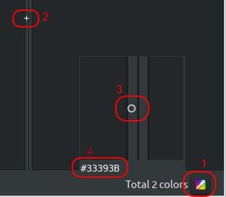 Hexadecimal color codes being displayed in Gpick