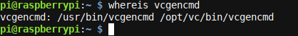 whereis vcgencmd output