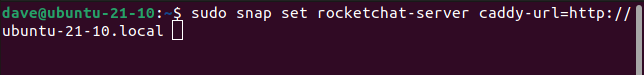 Setting the rocket.chat server URL