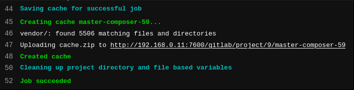 Screenshot of a GitLab CI job restoring a cache from S3