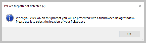 Let BatchPatch know where the PsExec.exe fiel is located.