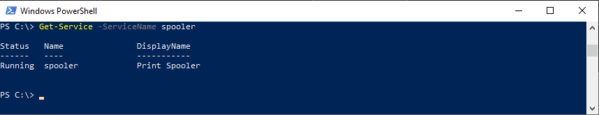 PowerShell Get-Service for spooler service status