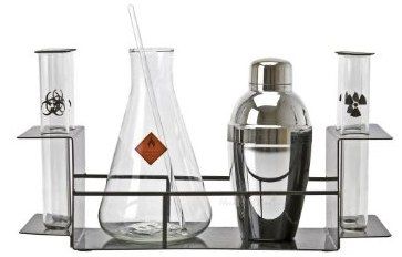 Picture of a chemistry-themed cocktail set.
