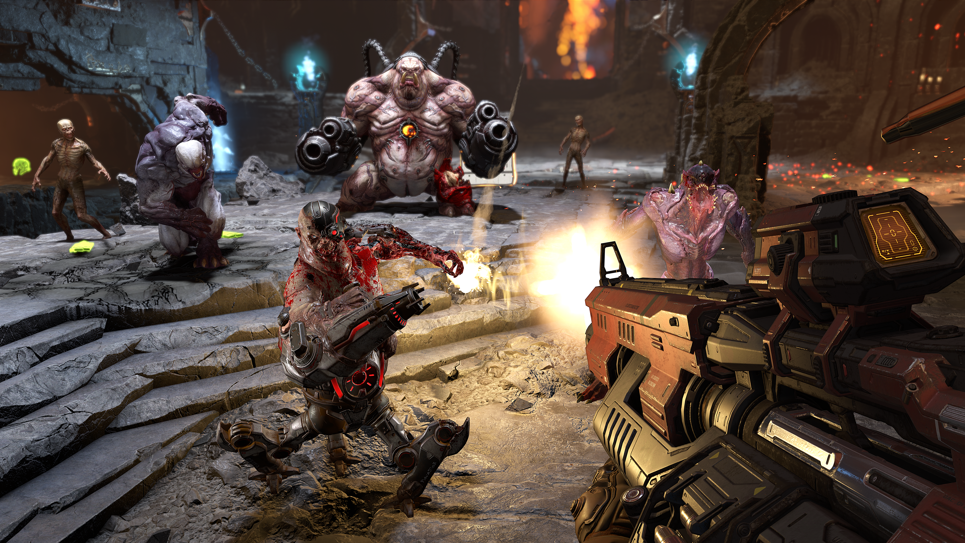 A combat scene from DOOM Eternal.