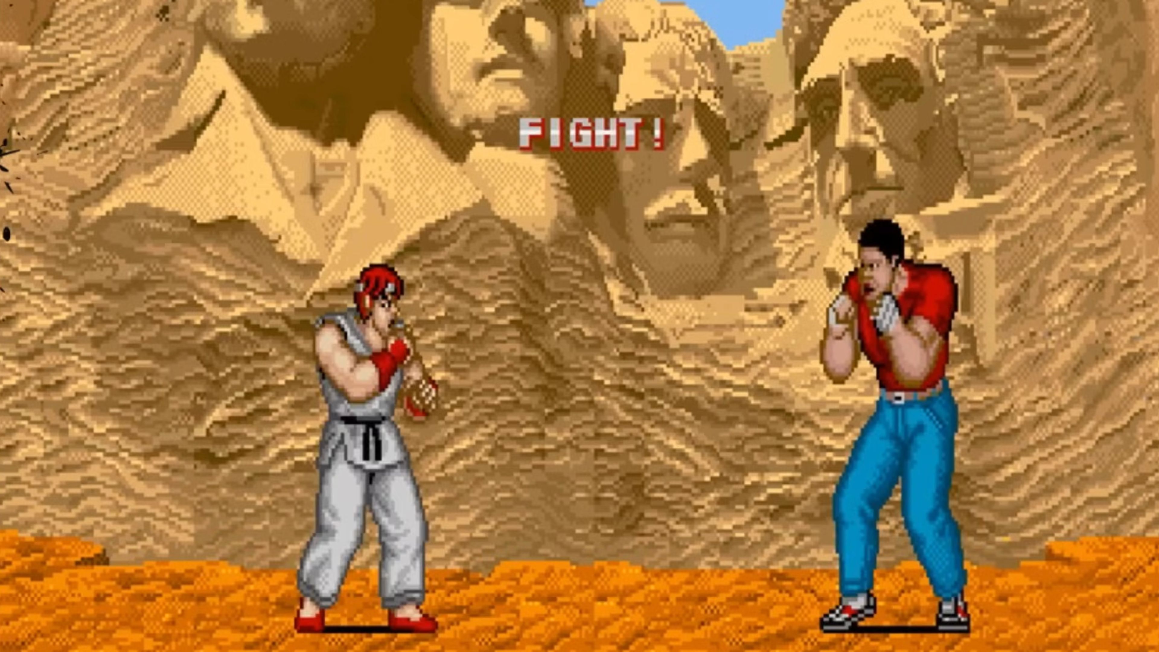 Street Fighter 1987 with Ryu facing off against Mike.