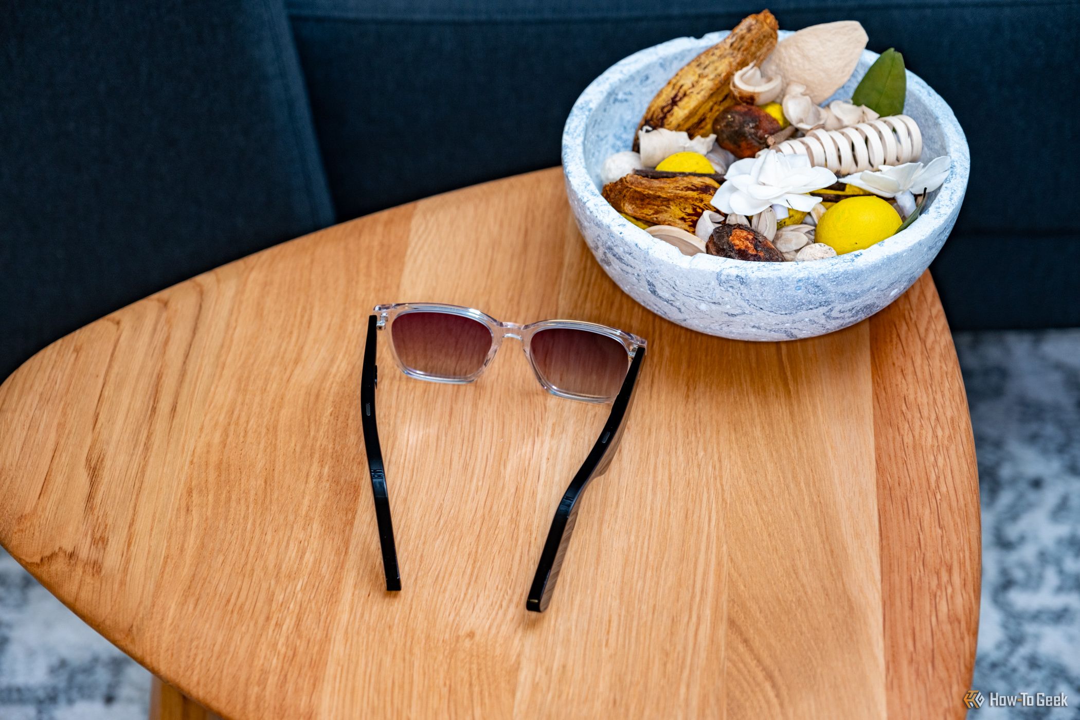 Lucyd Lyte glasses sitting on a table