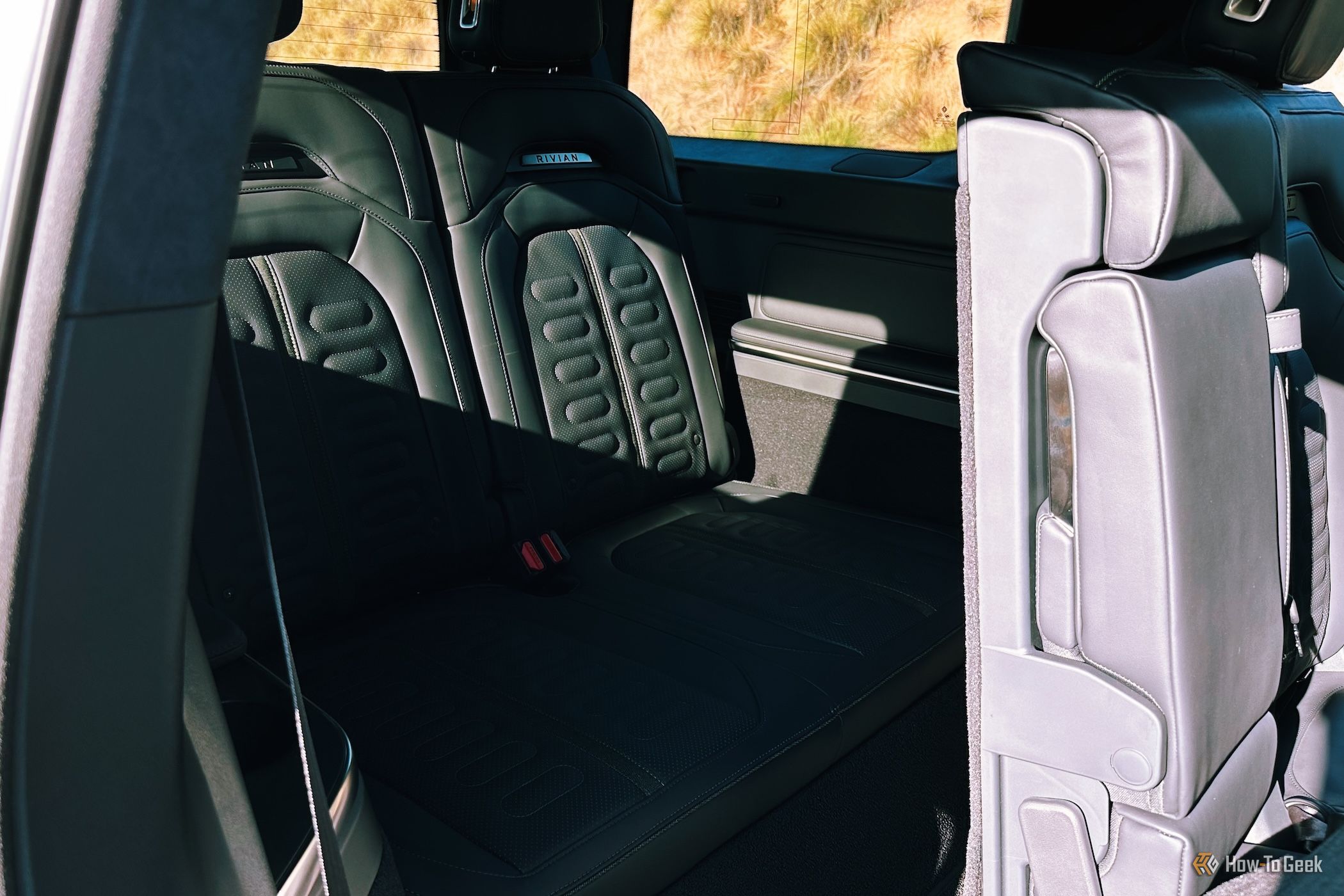 Looking at the third-row seats in the Rivian R1S