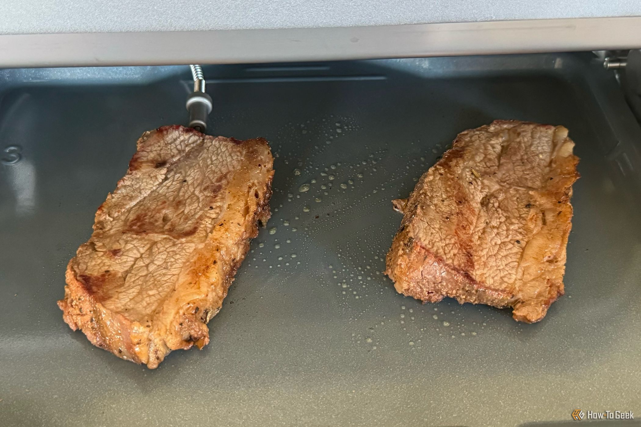 steaks seared in the Brava Glass