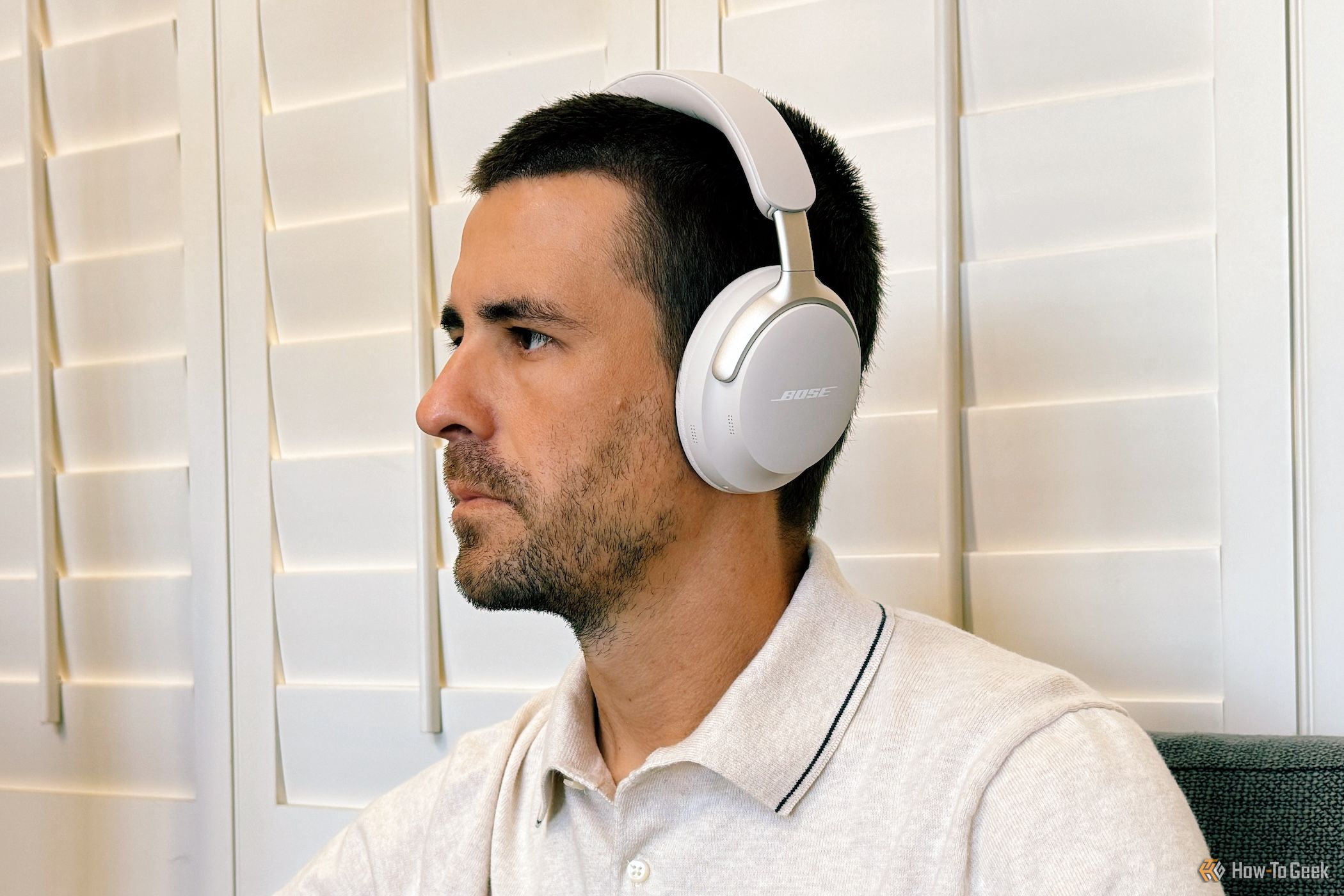 Person wearing Bose QuietComfort Ultra Headphones