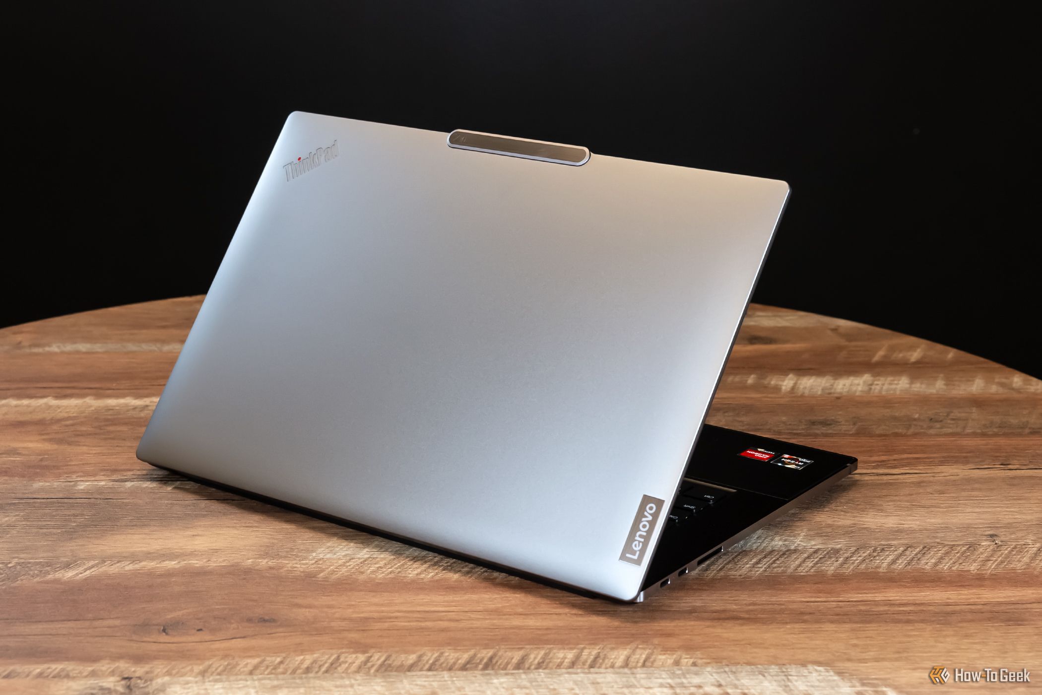 Angled view of the open Lenovo ThinkPad Z16 Gen 2 AMD.