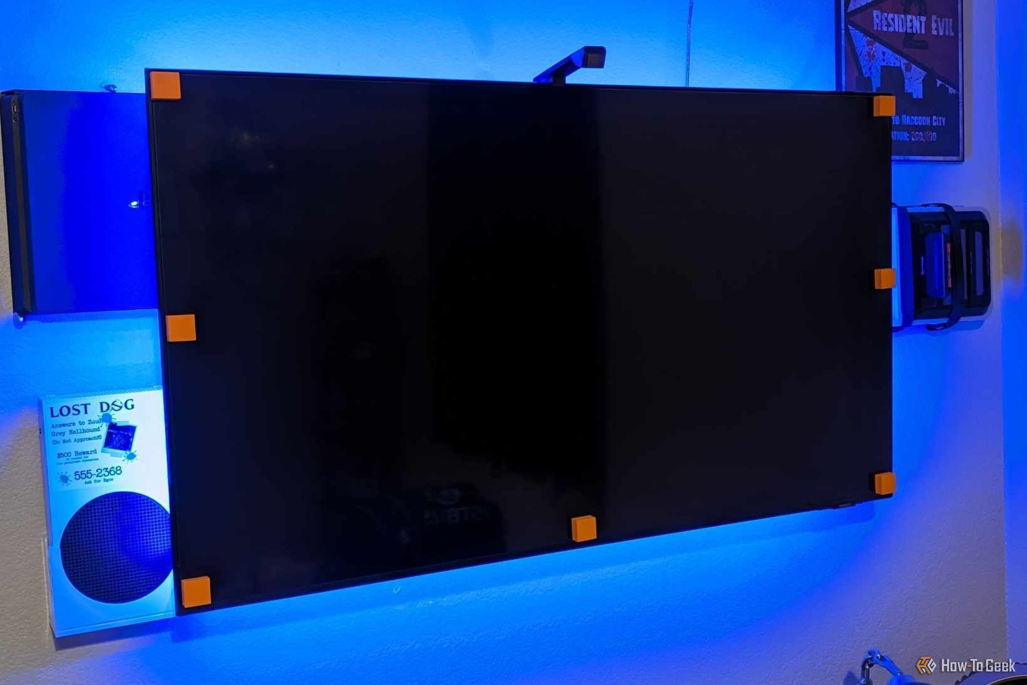 Govee TV Backlight 3 Lite installation process with orange sensor cubes