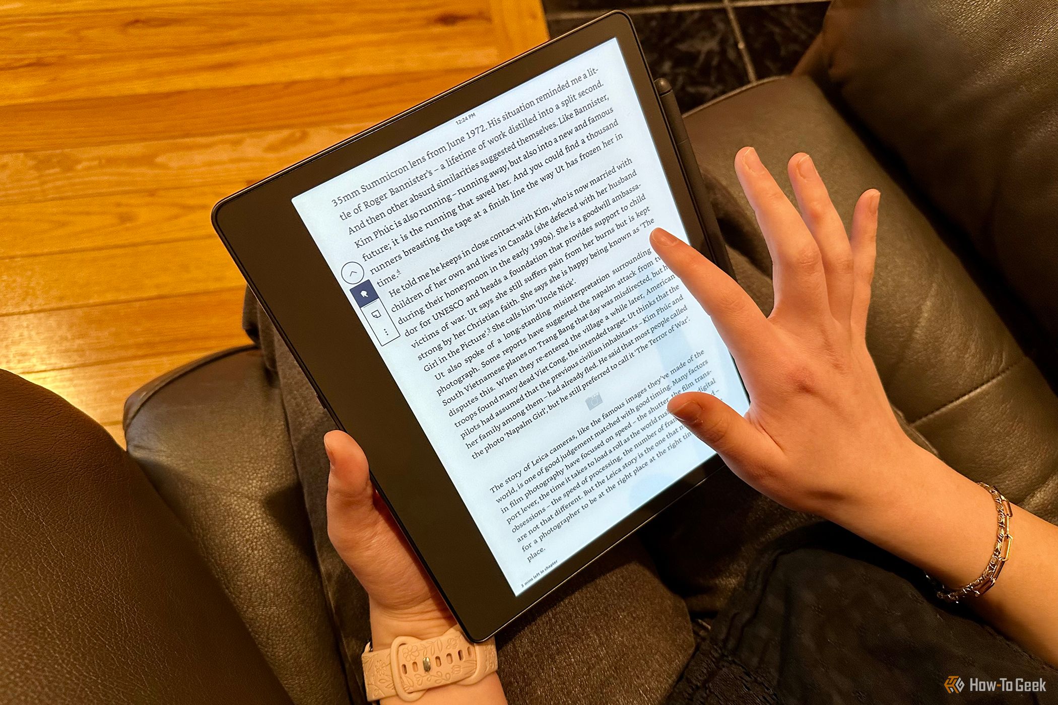 Kindle Scribe being used
