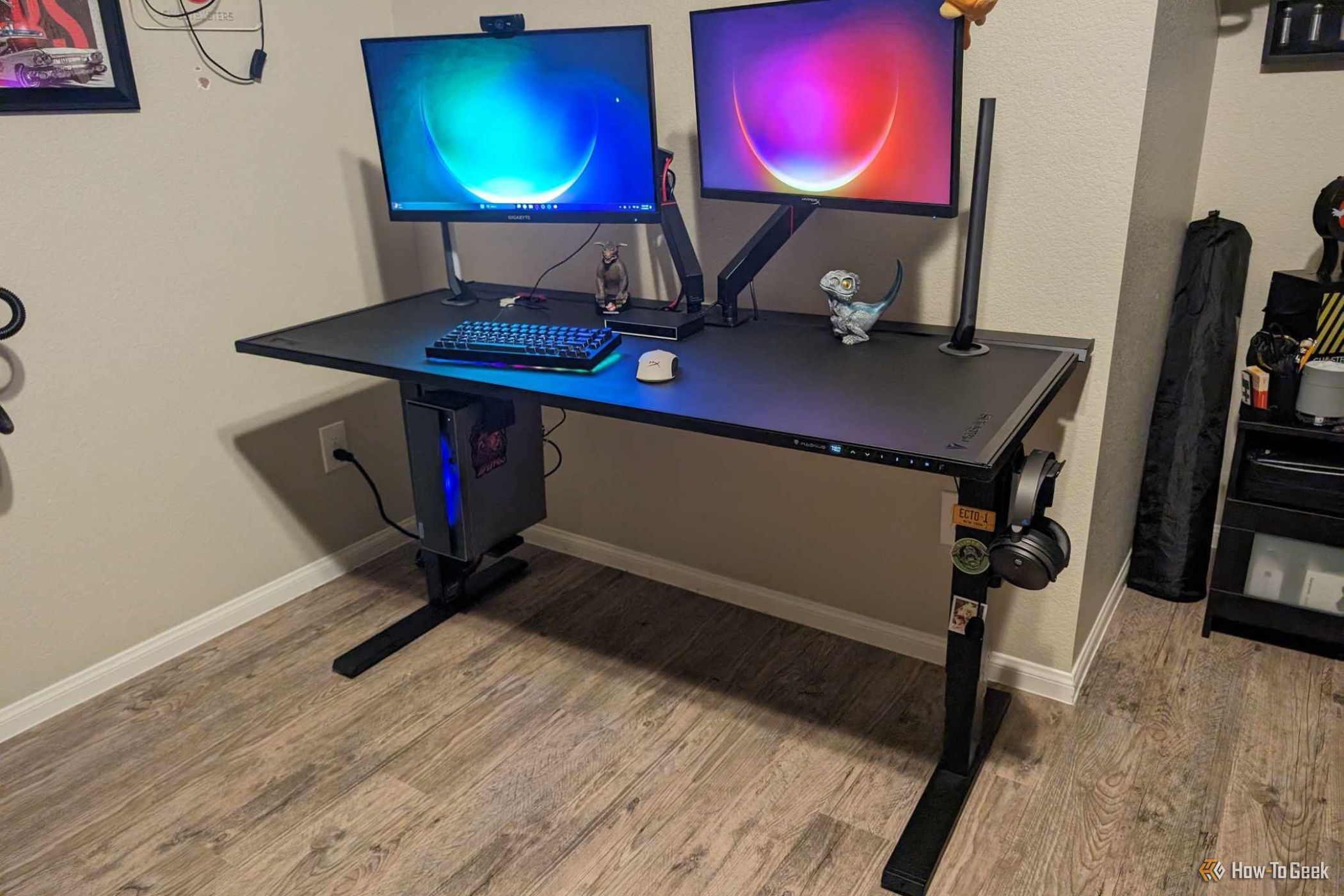 Secretlab MAGNUS Pro desk with dual monitor mount and PC undermount