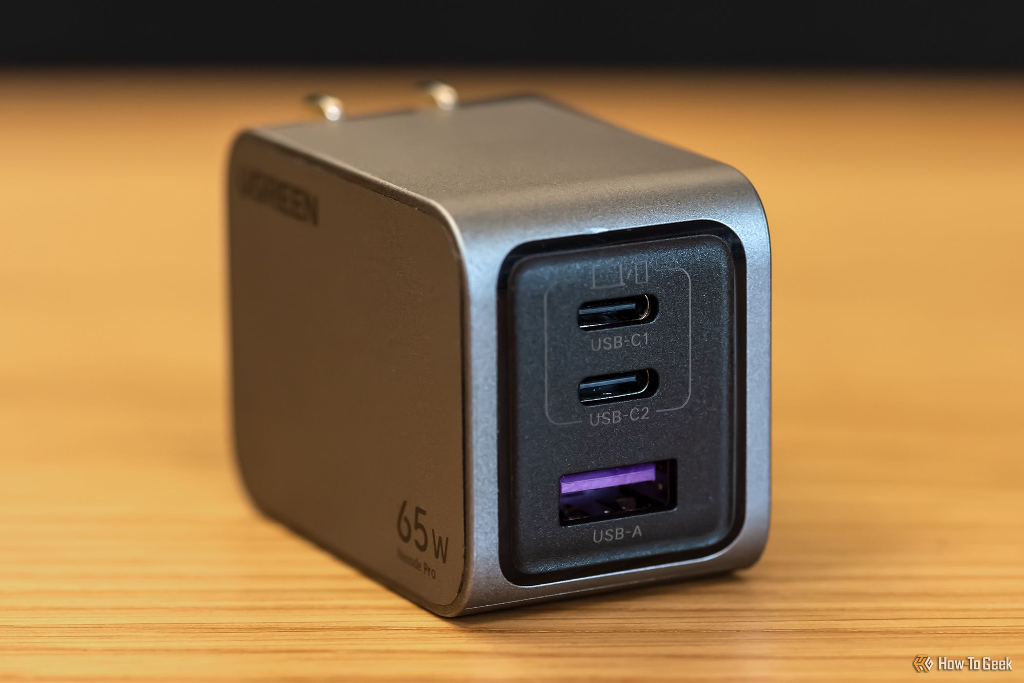 Ports on the Ugreen Nexode Pro 65W USB-C Wall Charger