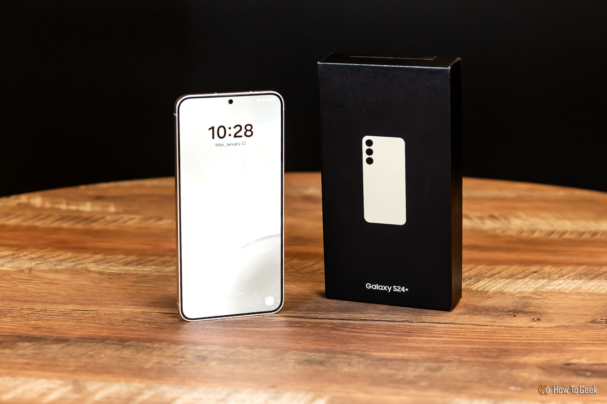 The Samsung Galaxy S24 Plus with its box