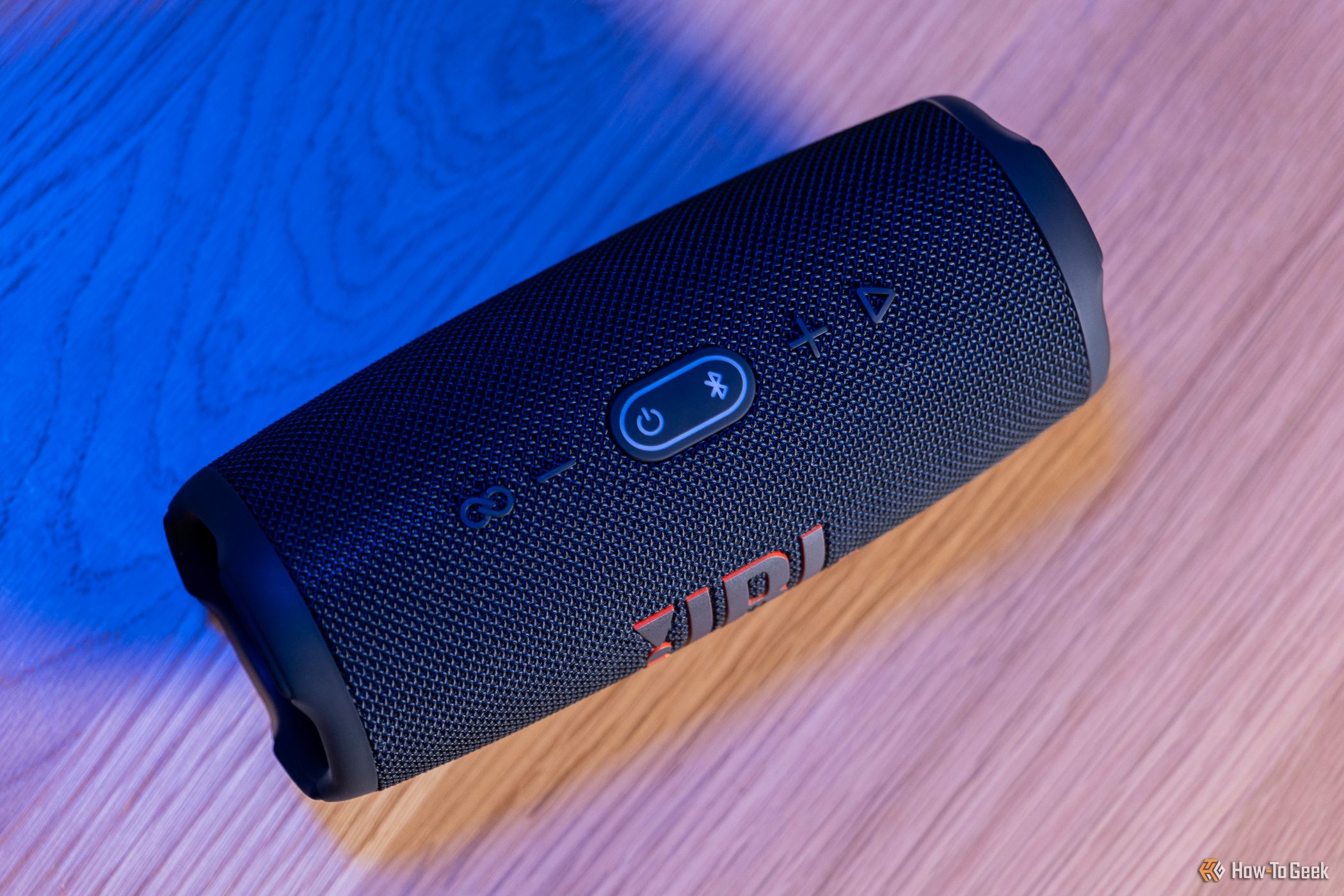 top view of JBL Charge 5 showing control buttons