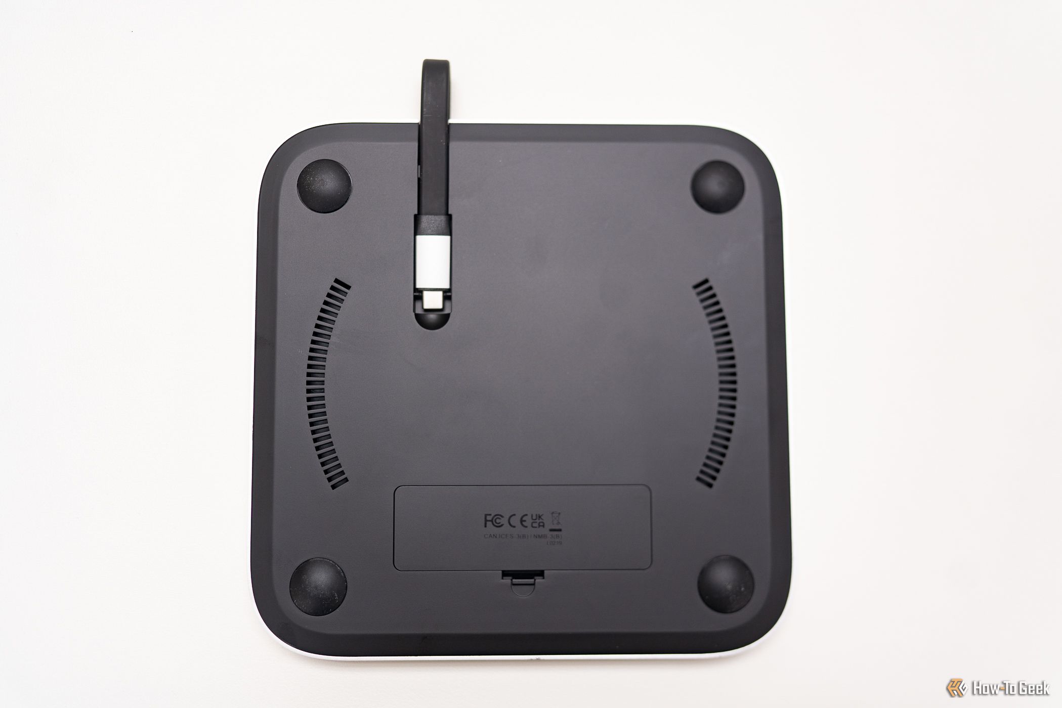 The bottom view of the Satechi stand and hub