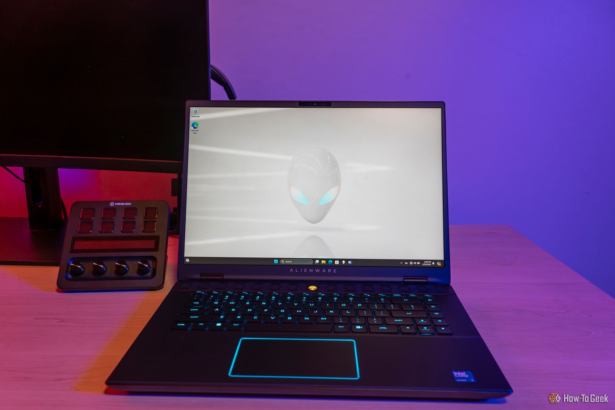 The Alienware m16 R2 open.