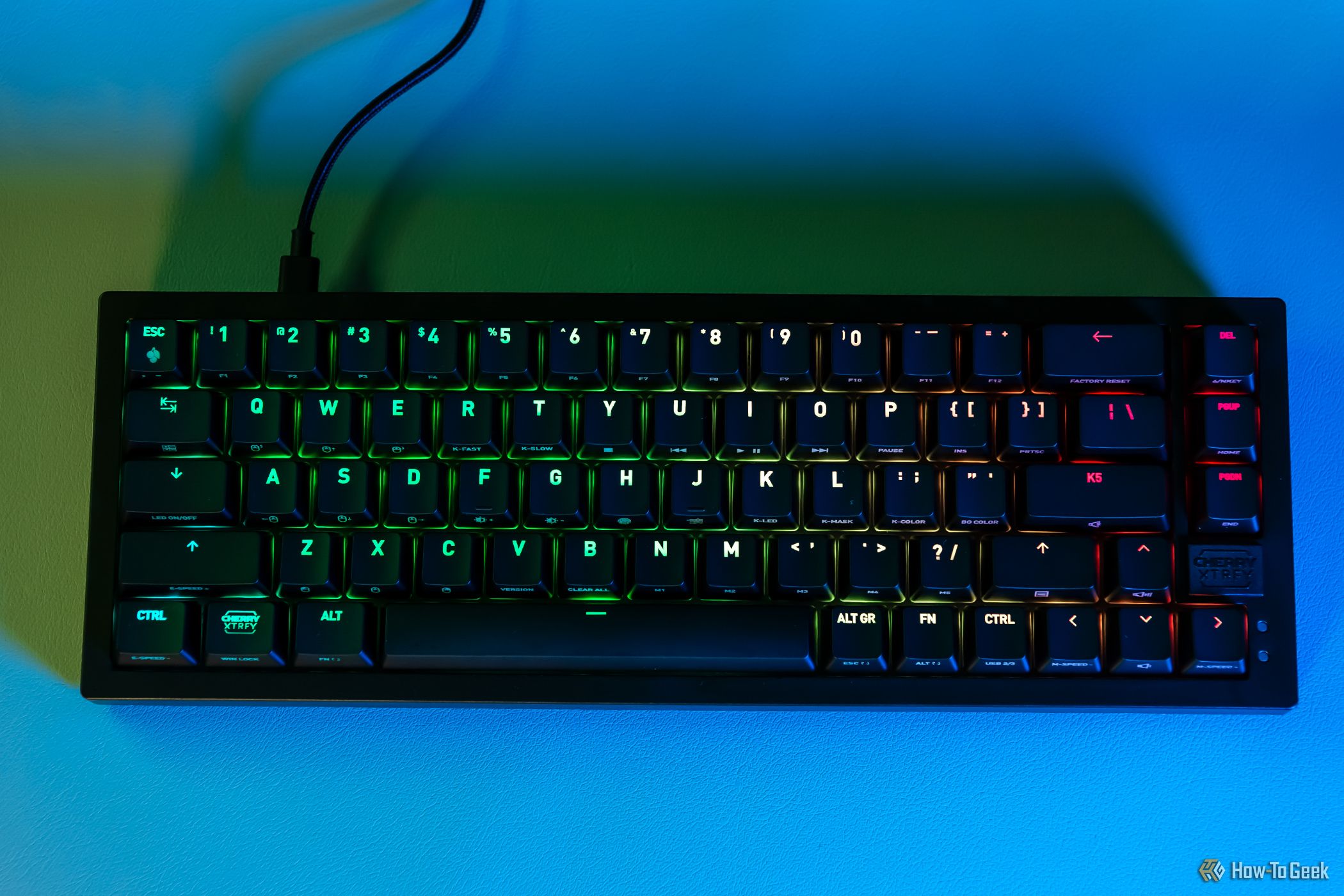 Top view of the Cherry Xtrfy K5V2 keyboard